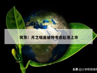 突发！月之暗面被传考虑赴港上市